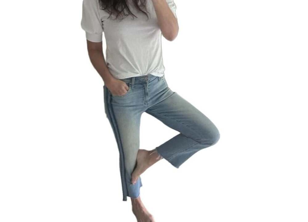 27 Mother Insider Crop Step Fray Jeans Light Kitty Racer